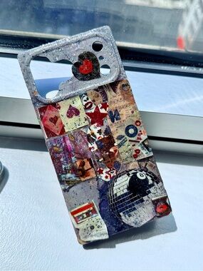 Custom Glitter Iphone 17 ProMax Collage Phone Case - Artistic Protective Cover